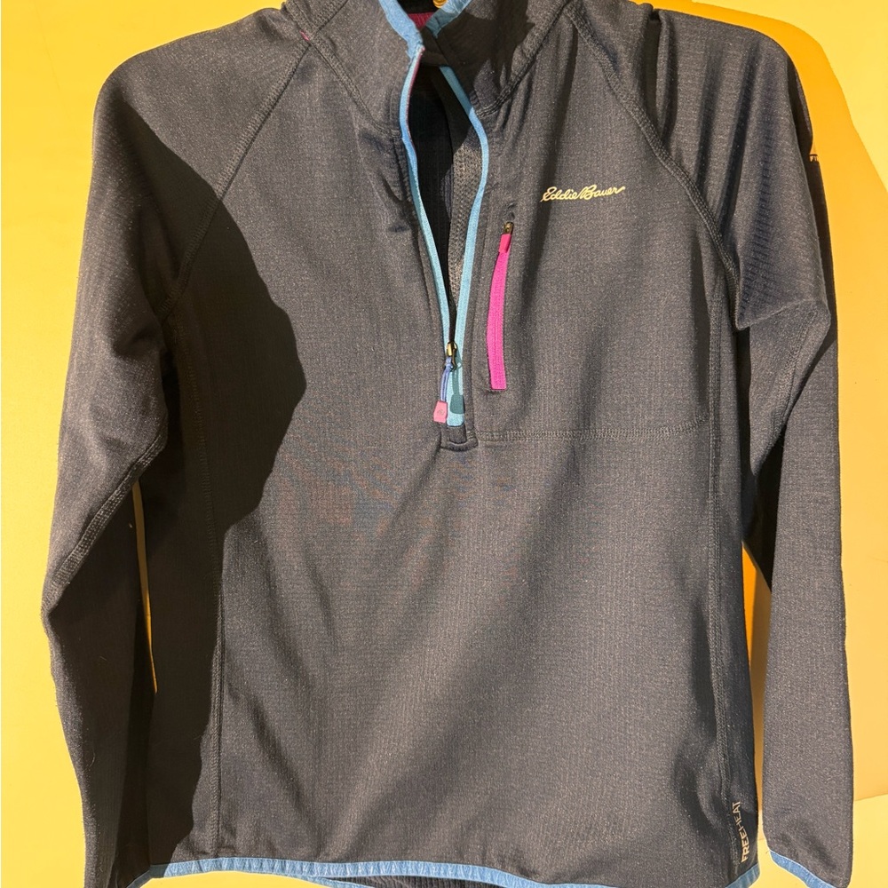 Eddie Bauer Women’s PS Quarter-Zip Stretch Jacket – Black with Trim